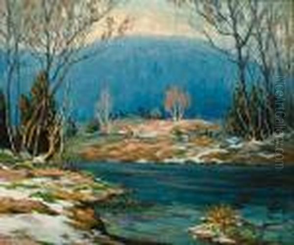 Winter Landscape Oil Painting by Walter Koeniger