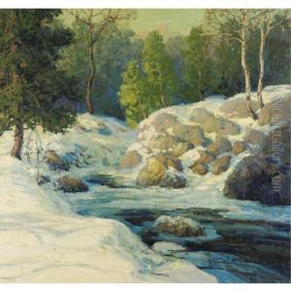 The Bend In The Brook Oil Painting by Walter Koeniger