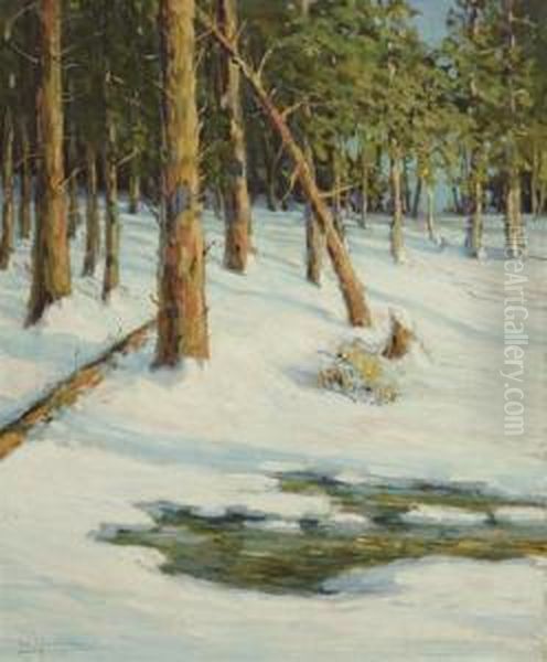 ''snow Melt'' Oil Painting by Walter Koeniger