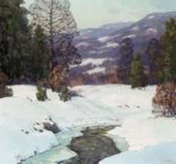 Distant Hills, Winter Oil Painting by Walter Koeniger