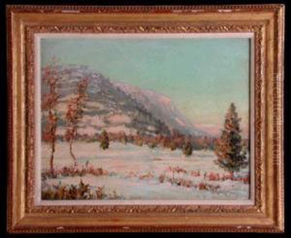 A Winter Landscape Oil Painting by Walter Koeniger