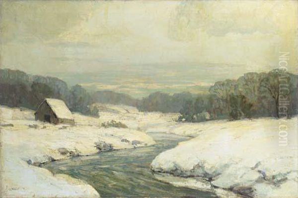 Silvered Stream Oil Painting by Walter Koeniger