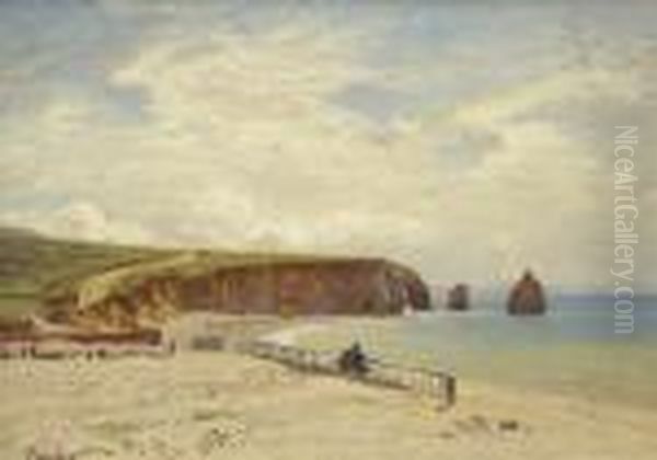 Isle Of Wight - An Der Freshwater Bay Oil Painting by Ernst Carl Eugen Koerner