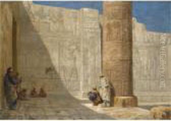 The Temple Of Seti I Oil Painting by Ernst Carl Eugen Koerner