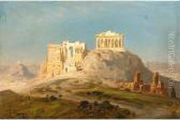 View Of The Akropolis, Athens Oil Painting by Ernst Carl Eugen Koerner