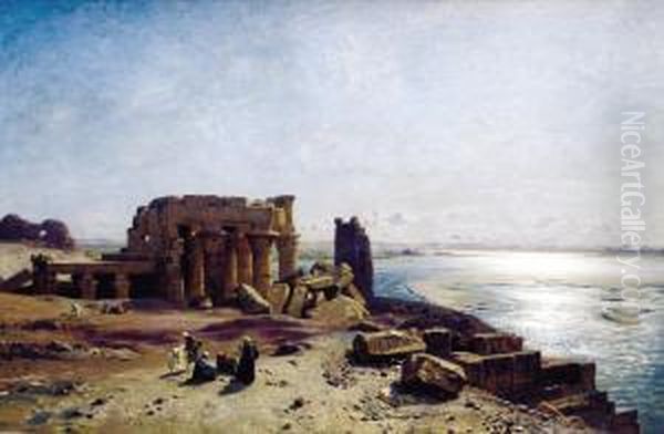 Les Ruines De Karnak Oil Painting by Ernst Carl Eugen Koerner