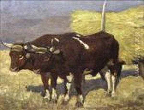 Oxen Team Oil Painting by William Henry Dethlef Koerner