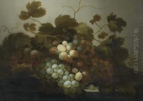 Fruit Still Life With Grapes. Oil Painting by Roloef Koets