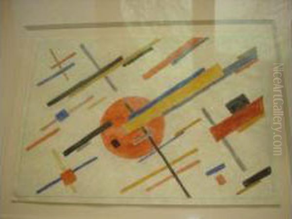 Composition Suprematiste Circa 1924 Oil Painting by Nina Osipovna Kogan