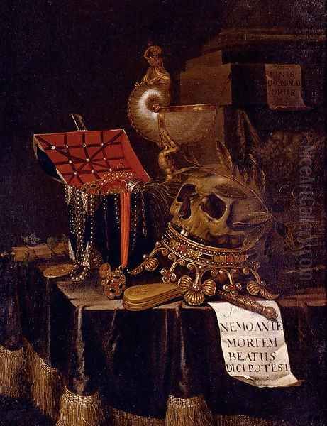 Vanitas Still Life Oil Painting by Edwaert Collier