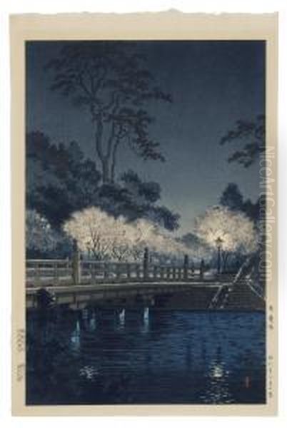 Benkei Bridge Oil Painting by Tsuchiya Koitsu