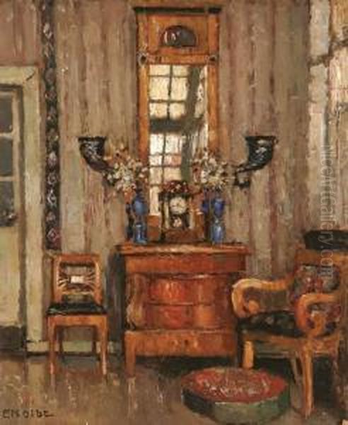 An Interior Scene Near Window Oil Painting by Ernst Kolbe