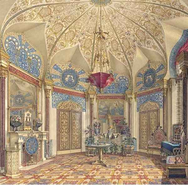 A room in the Winter Palace, St. Petersburg Oil Painting by Grigori Grigorevich Chernetsov