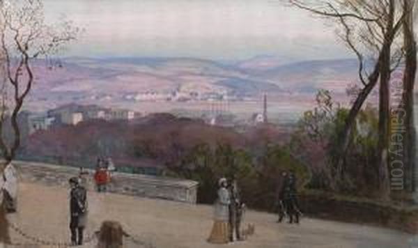 Kassel. Bellevue, Blick Auf Die Aue Vom Generalkommando Aus Oil Painting by Louis Kolitz