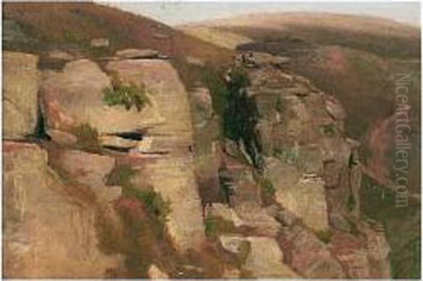 (v) Felsenwand (cliff) Oil Painting by Louis Kolitz