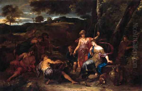 The Meeting of Jacob and Rachel at Haran's well Oil Painting by Michel des Gobelins Corneille