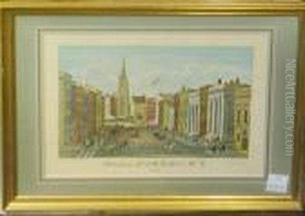 Wall Street, N.y. Oil Painting by Augustus Kollner