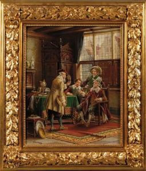 The Antiques Dealer Oil Painting by Lajos Kolozsvary