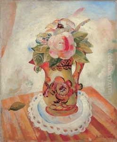 Blumenstilleben Oil Painting by Joseph Kolschbach