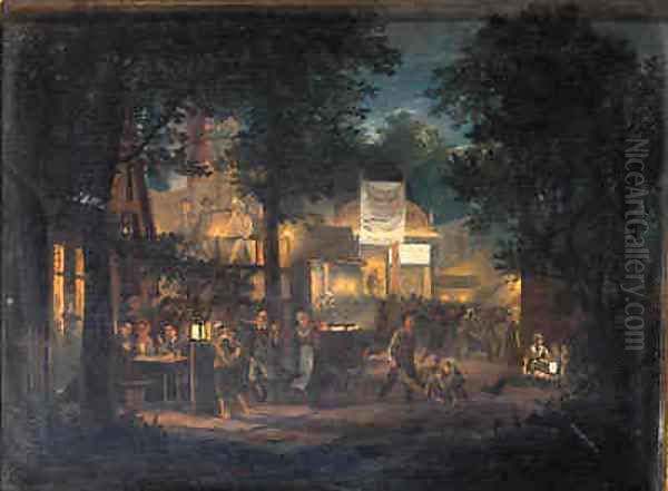 A fair by night Oil Painting by Hendrik Gerrit ten Cate