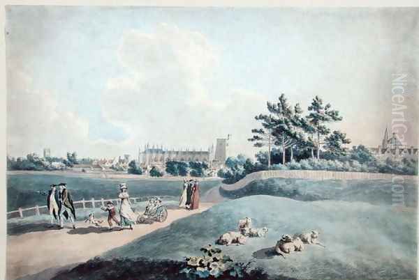 New College from the Parks, c.1790 Oil Painting by Peter Le Cave