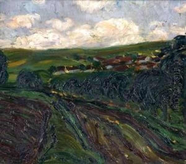 Vecer Oil Painting by Oldoich Konieek