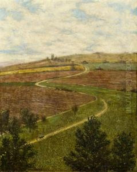 Der Feldweg Oil Painting by Friedrich Konig