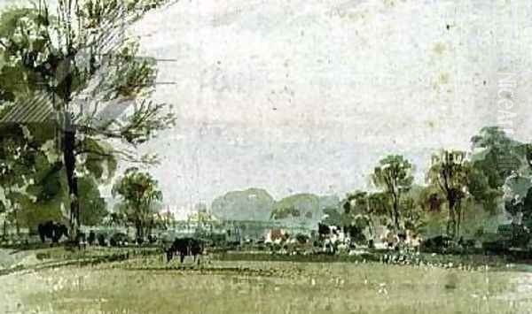 View of Hyde Park Oil Painting by F.J. Collignon