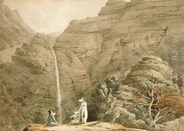 Visiting the cataract at Dol-y-Melynen, near Dolgelly, Wales Oil Painting by Hubert Cornish