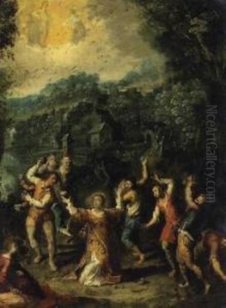 The Stoning Of St. Stephen Oil Painting by Johann Konig