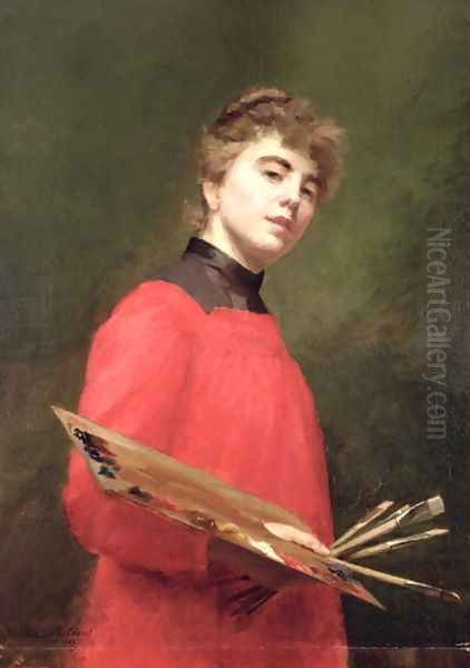 Self Portrait, 1889 Oil Painting by Emily Childers