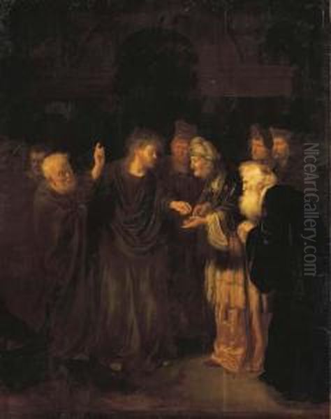 The Tribute Money Oil Painting by Salomon Koninck