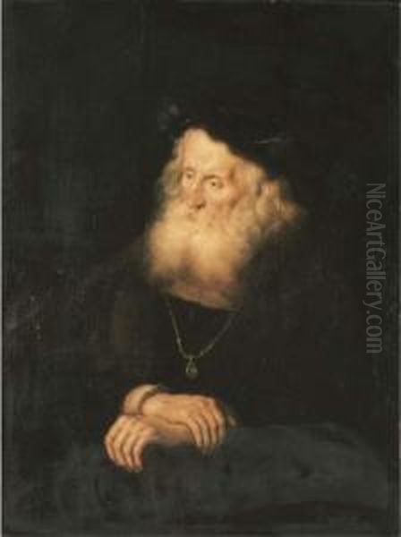 A Philosopher, Seated, Half-length Oil Painting by Salomon Koninck