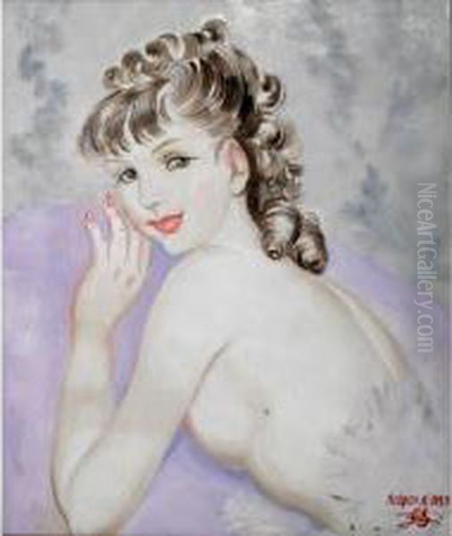 Le Modele Oil Painting by Micao Kono