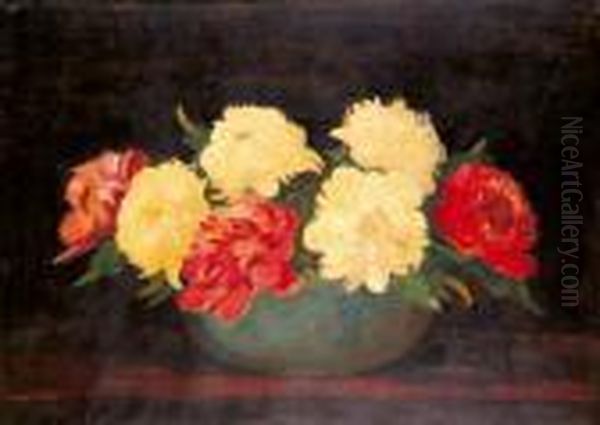 Fleurs Oil Painting by Micao Kono