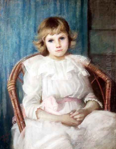 Portrait of a Young Girl Oil Painting by Florence Cooper