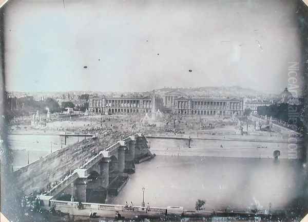 View of the Place de la Concorde, c.1848 Oil Painting by Francois Certes