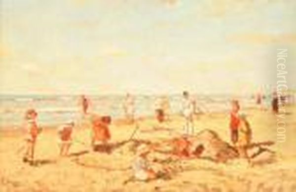 Strandvergnugen Oil Painting by Cornelis Koppenol