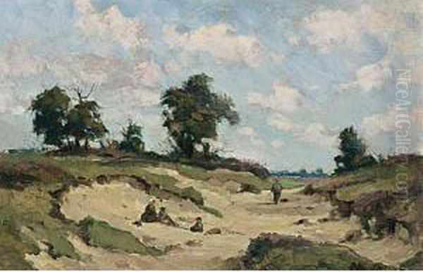 A Picnic In The Dunes Oil Painting by Cornelis Koppenol