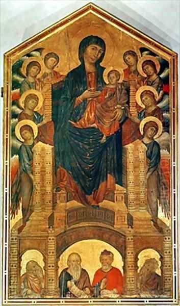 Madonna and Child Enthroned Oil Painting by Giovanni Cimabue