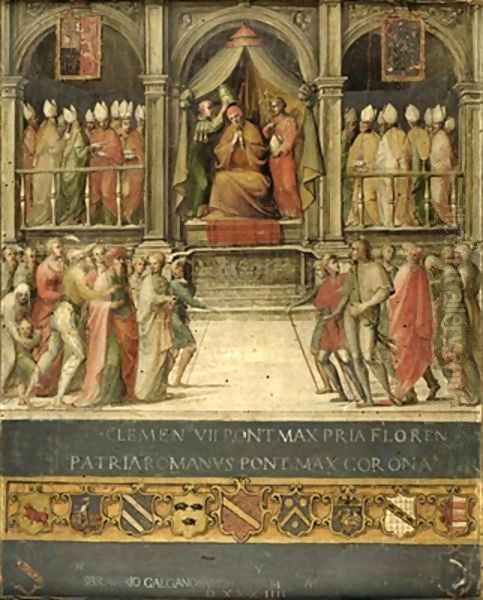 Coronation of Pope Paul II 1417-71 Oil Painting by Giovanni di Lorenzo Cini