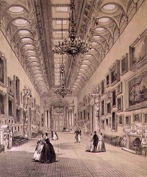 The Picture Gallery at Buckingham Palace, c.1880 Oil Painting by Charlotte Campbell