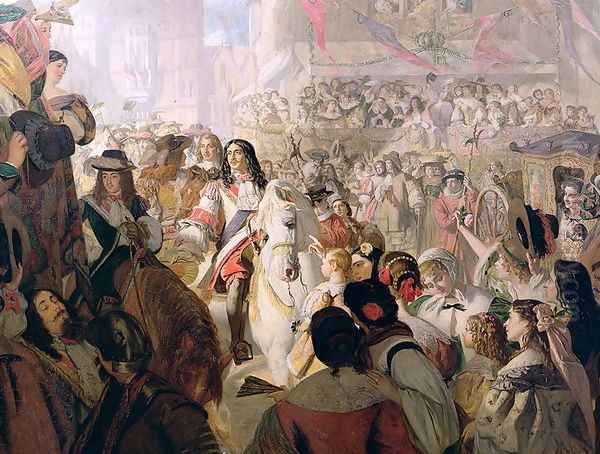 The Return of Charles II (1630-85) to Whitehall in 1660, 1867 Oil Painting by Alfred Barron Clay