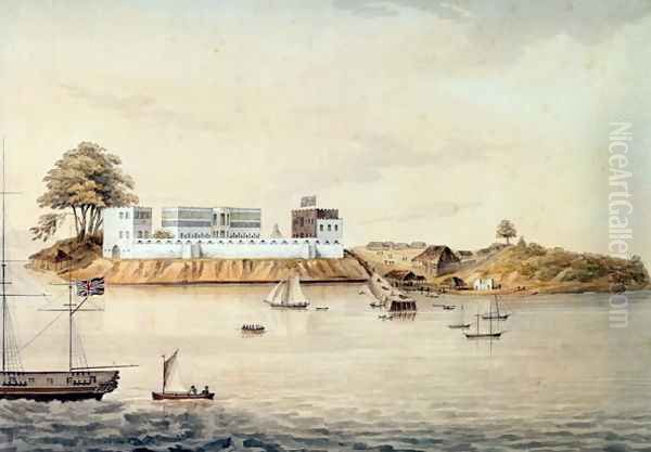 Bance Island, River Sierra Leone, Coast of Africa, Perspective Point at 1, c.1805 Oil Painting by Corry