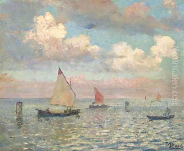 Il marzo in laguna, Venezia Oil Painting by Beppe Ciardi