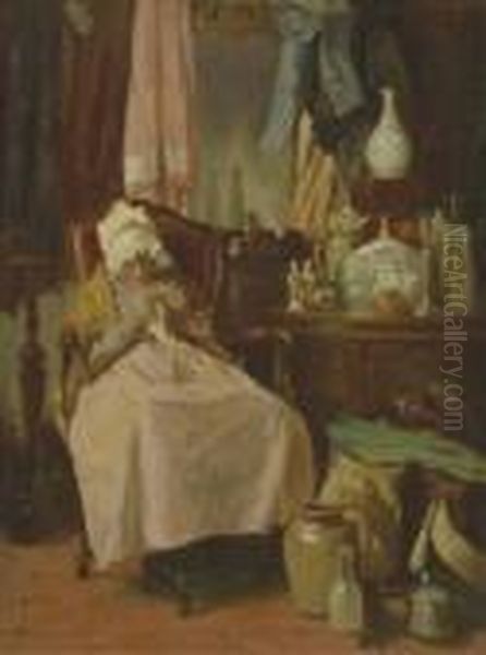 La Marchande De Bric-a-brac Oil Painting by Alexander Hugo Bakker Korff