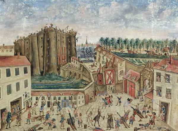 The Siege of the Bastille, 1789 Oil Painting by Claude Cholat