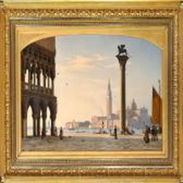 View Of St. Mark's Square In Venice Oil Painting by Peter Kornbeck