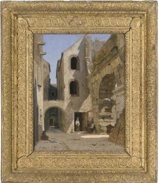 At The Ruins Of The Dioclesian Palazzo, Spelato Oil Painting by Peter Kornbeck