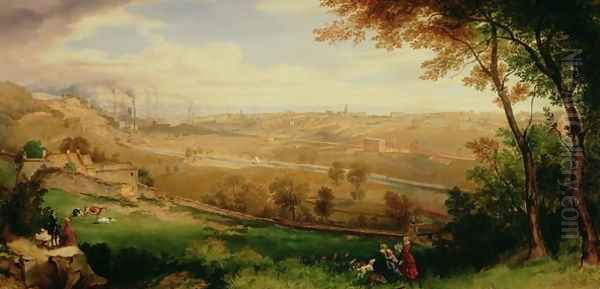 View of Bradford, 1849 Oil Painting by William Cowen